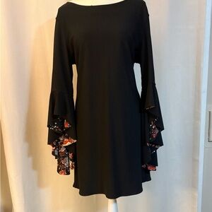 Laundry by Sherri Segal, never worn, Black & Floral reversible Dress